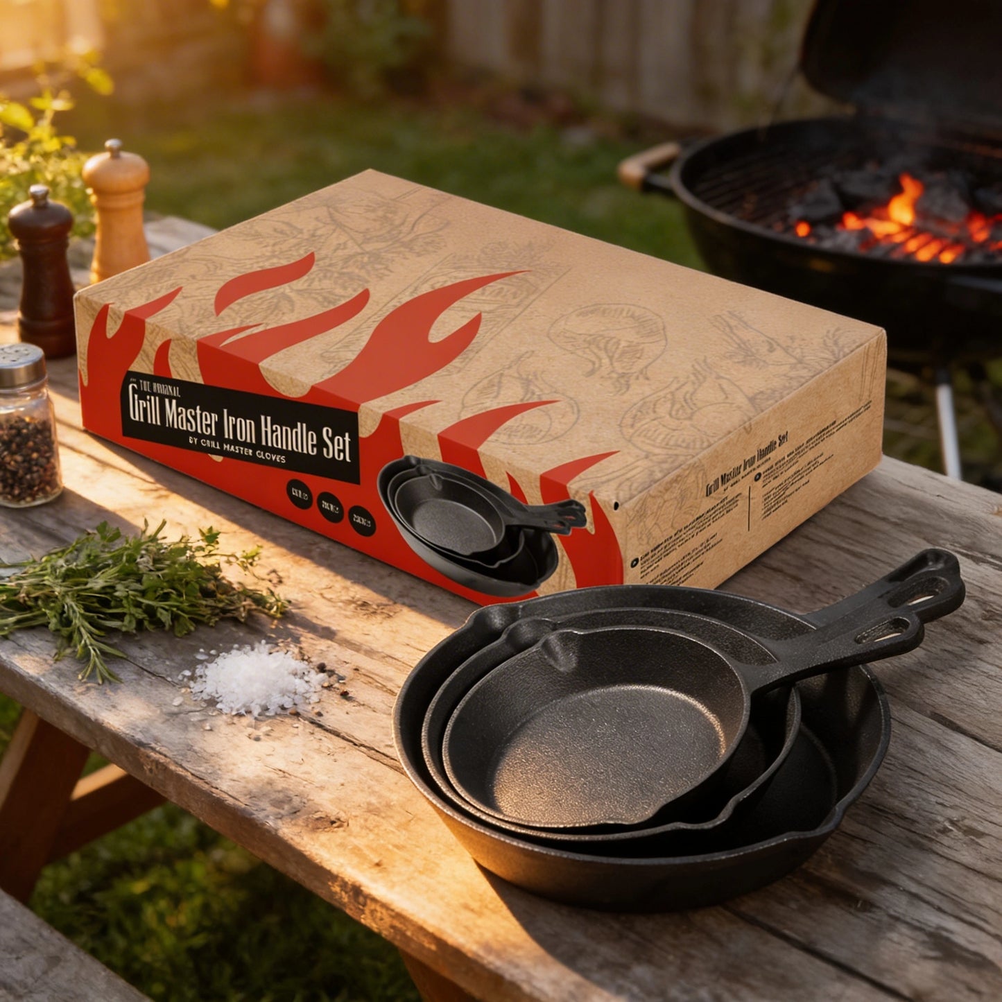 Grill Master Iron Handle Set
